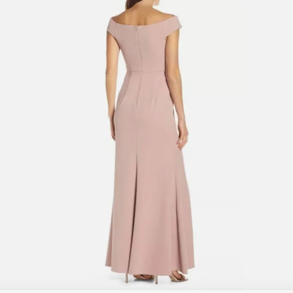 Jenny Yoo Dark Blush Larson Coquette Off The Shoulder Formal Maxi Dress Size 2 - Picture 2 of 12